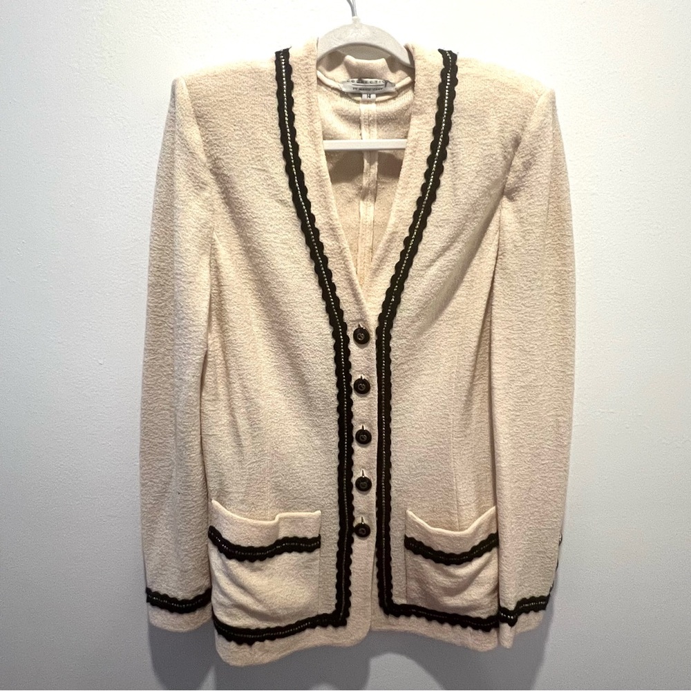 St. John Collection Cream Knit Jacket